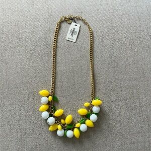 NWT Talbots Gold Lemon Necklace Yellow & White